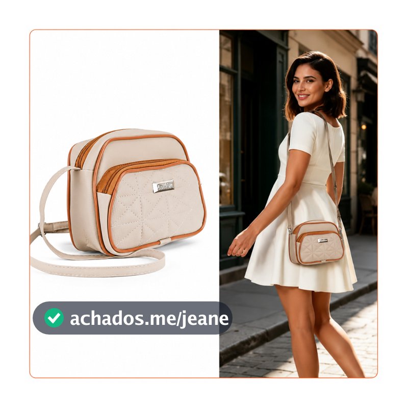 Bolsa Feminina Transversal Tiracolo Matelassê Pequena 2 Bolsos Casual Elegante Alça Ajustável