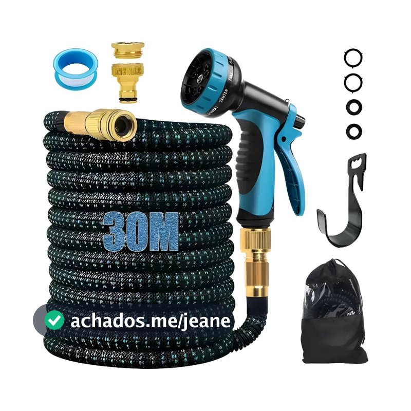 Mangueira Jardim 30m Irrigação Retrátil Flexível Reforçada