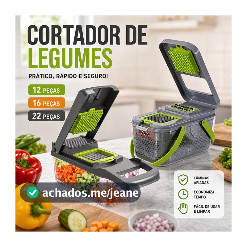 Cortador 22 em 1 Multifuncional Lâminas em Aço Inoxidável Fatiador para Legumes e Frutas