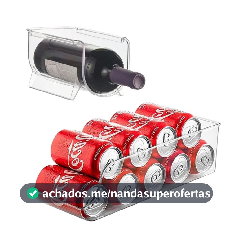 Organizadores De Geladeira Armário Garrafas e Latas