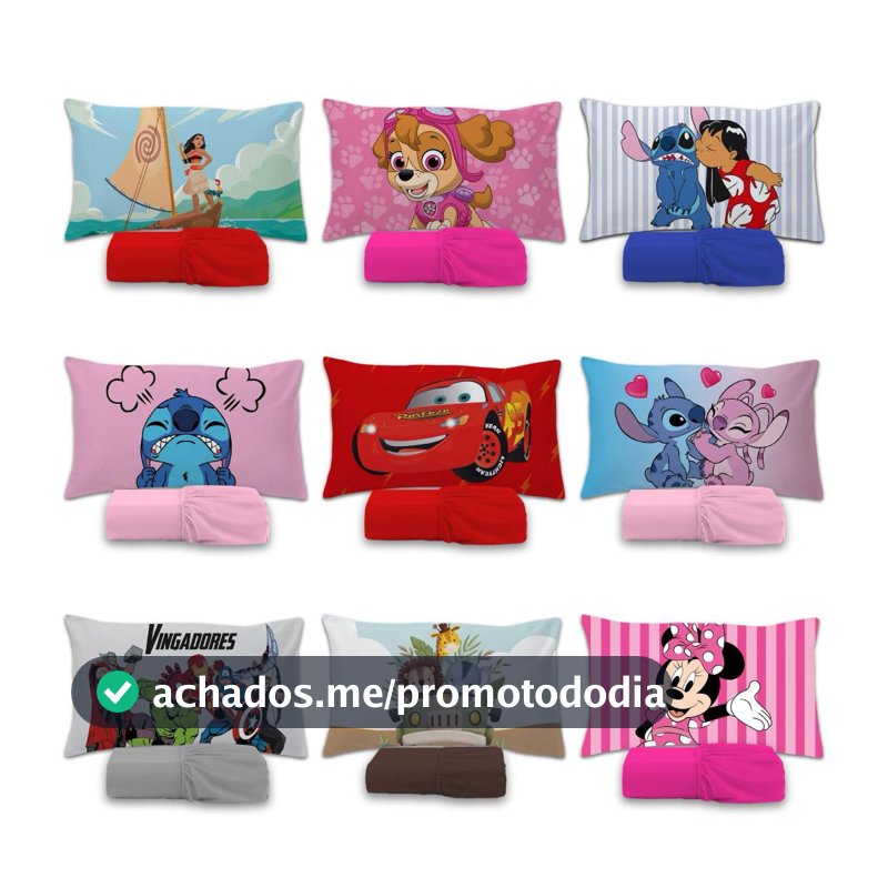 Jogo De Lençol 2 peças Infantil Temático Diversos De Personagens Ideal para Crianças