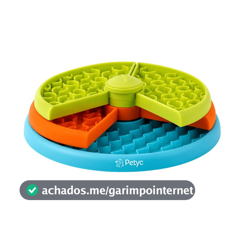 Comedouro Labirinto Lento 3 Níveis Petyc Alimentador Interativo Educativo Cães e Gatos Antigula Antiderrapante
