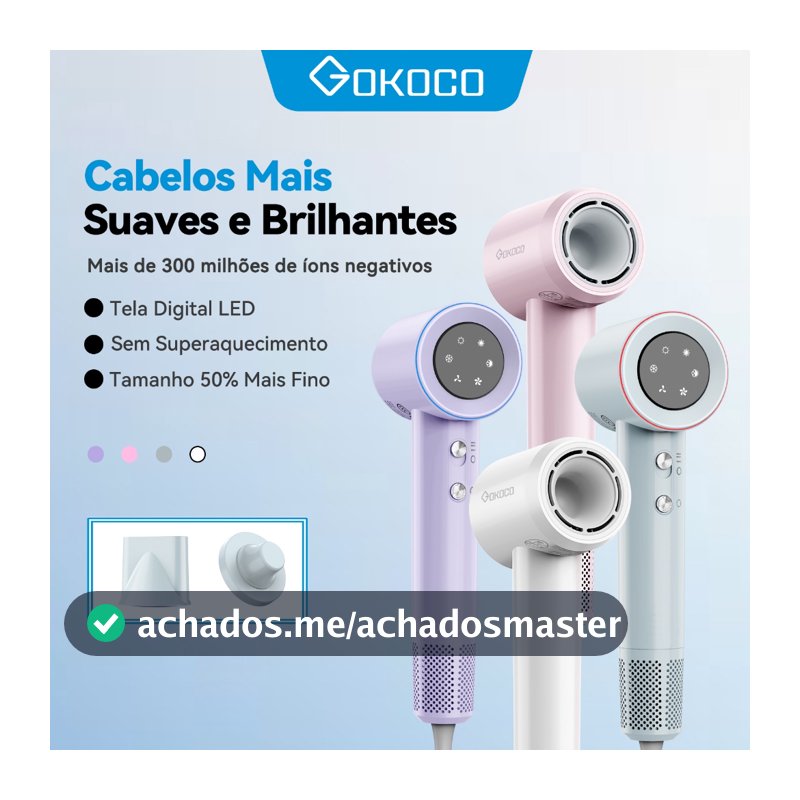 GOKOCO secador de cabelo de alta velocidade secador de cabelo de íon negativo secador de cabelo profissional cuidado de