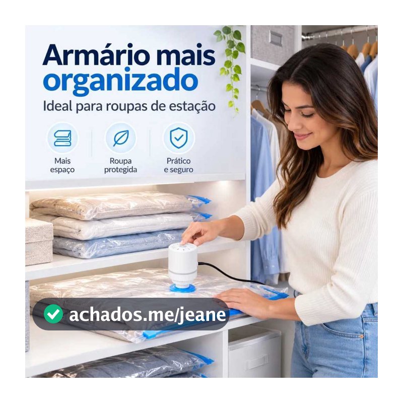 OFERTA KIT 5  Saco Organizador A Vácuo Para Viagem Ou Bomba De Ar Ou Eletrica USB Varias Medidas