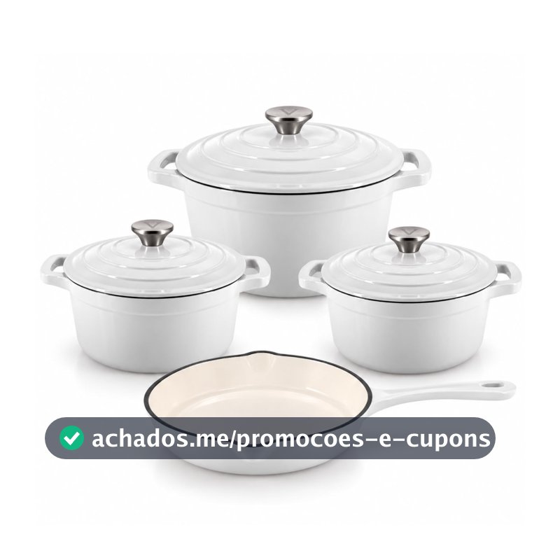conjunto kit Jogo De Panelas  ferro fundido IMPORTADA   Fogão Indução e comum