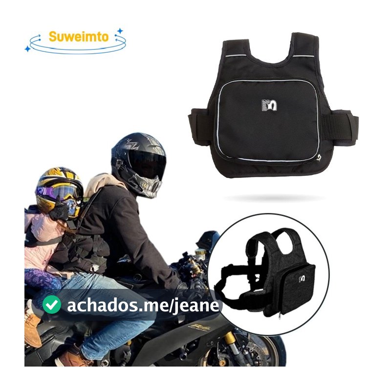 Colete Cinto De Segurança Infantil Para Andar Moto Criança Arnês de bolsa de armazenamento portátil