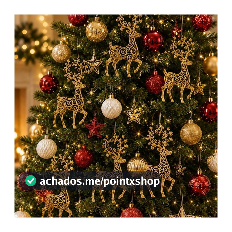 Decoração de Natal Rena Ornamental para Árvore de Natal Guirlanda e Painéis decorativos