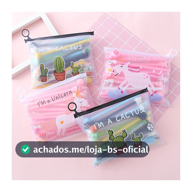 20 Necessaire Bolsinha Estampada e Impermeável Bolsa De Cosméticos Estojo Transparente