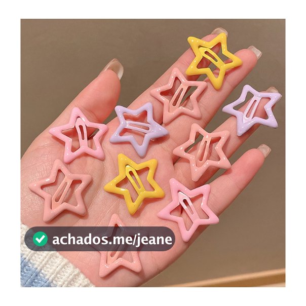 Kit 10 Ate 60 Peças Grampos De Cabelo Estrela Dopamina Cor Doce Para Mulheres Franja Lateral