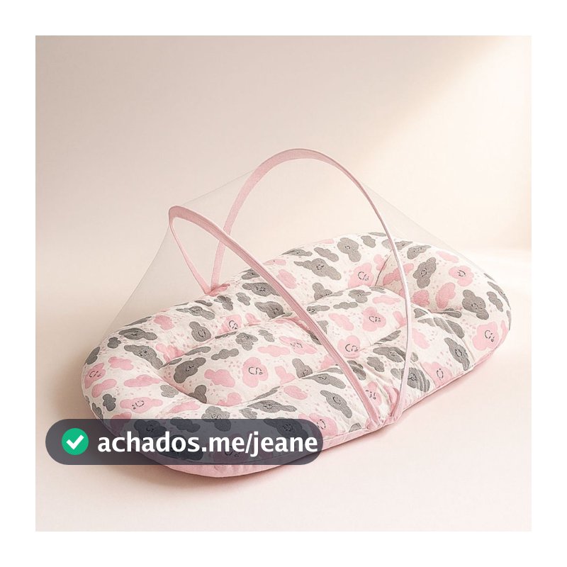 Berço Portátil Ninho Redutor Colchonete Bebê Mosquiteiro Enxoval Menina Menino Rosa Azul Personagem