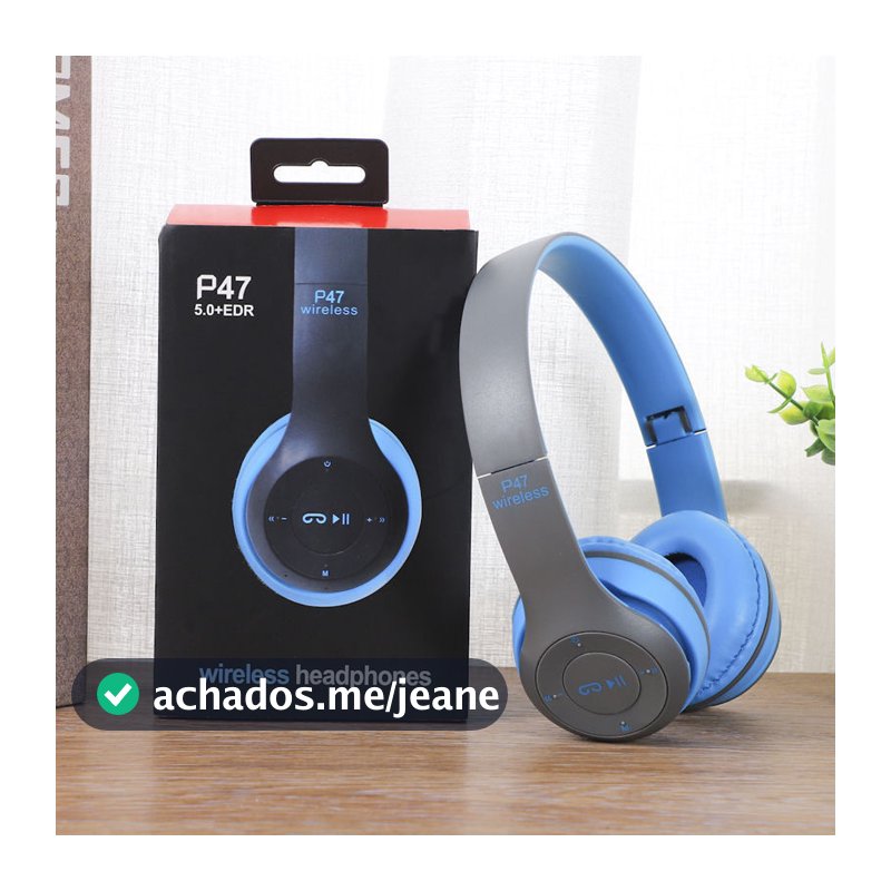 Fone P47 Headphone Sem Fio Estéreo Redução de Ruídos Bluetooth 5.0 Universal mais