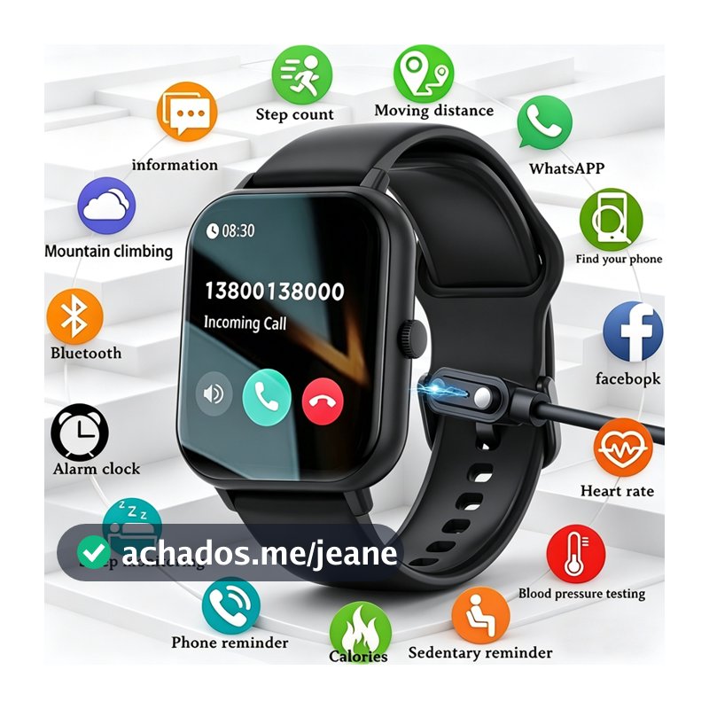 LIGE Relogio Inteligente BT Chamada De Pressão Arterial Full Touch Fitness Tracker Vida À Prova D'água