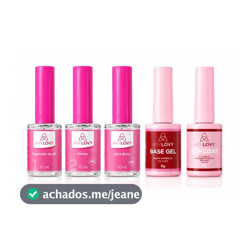 kit blindagem das unhas completo Anylovy- UltraBond+ regulador de ph + primer +base gel +top coat