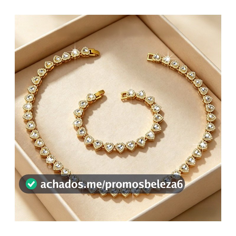 Conjunto De Joias De Aço Inoxidável Com Coração , Colar E Pulseira Antimanchas , Presente De Dia Das Mães Feminino