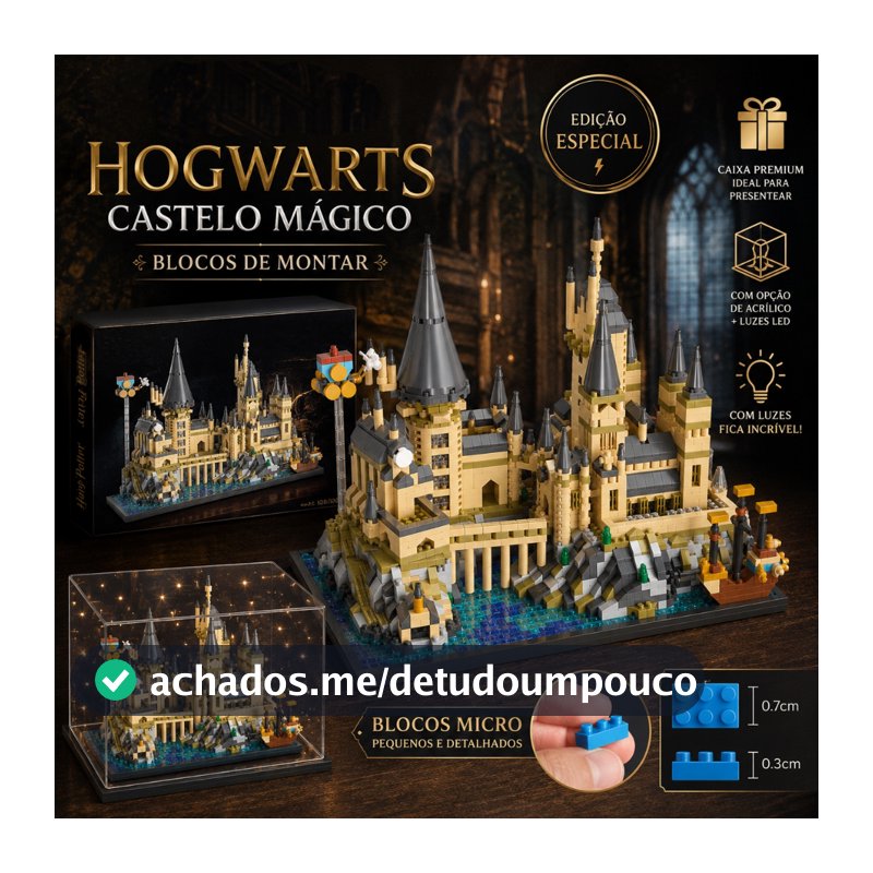 (luz) Harry Potter Hogwarts Castelo Building Blocks Educacional De Brinquedos Para Crianças