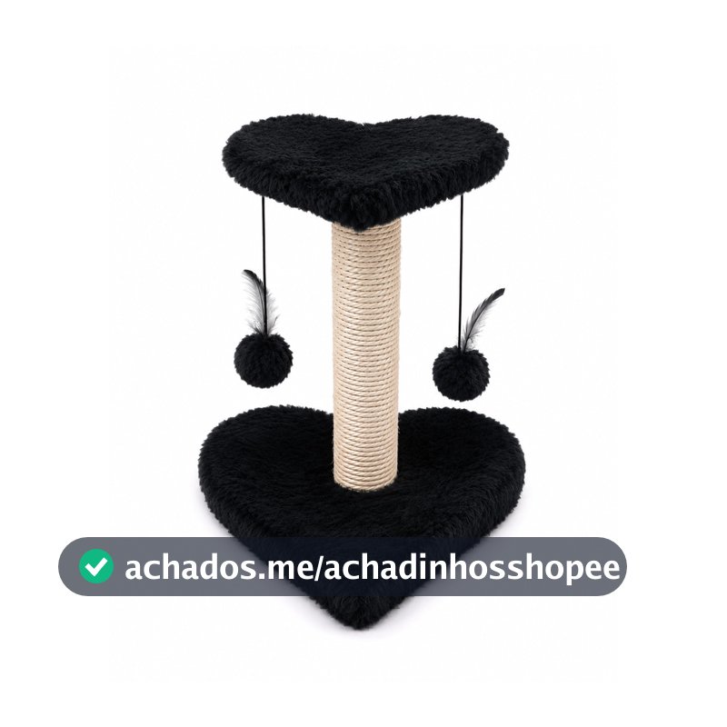 DUO LOVE CAT Arranhador em Formato de Coração com Plataforma Aconchegante e Brinquedos Suspensos para Gatos Estímulo e B