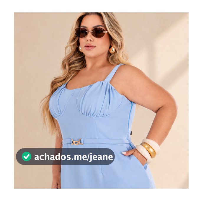 Macaquinho Plus Size femenino Short Saia Alça Reguláveis Fivela de Metal