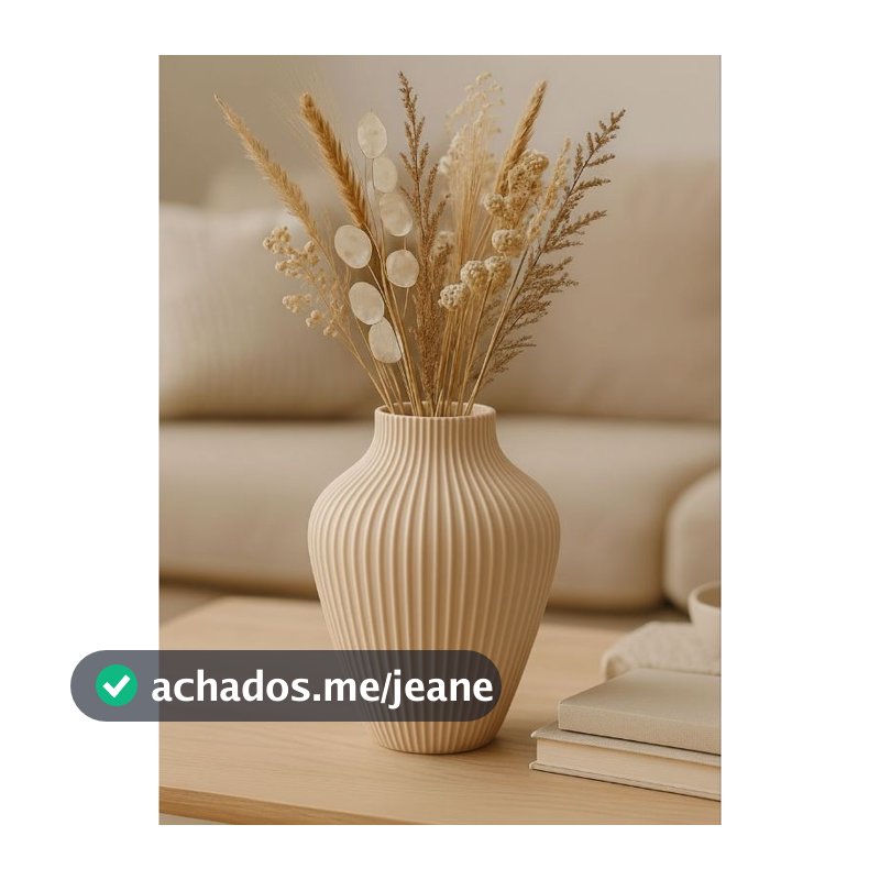 Vaso Decorativo Canelado Moderno Decoração Minimalista Sala Quarto