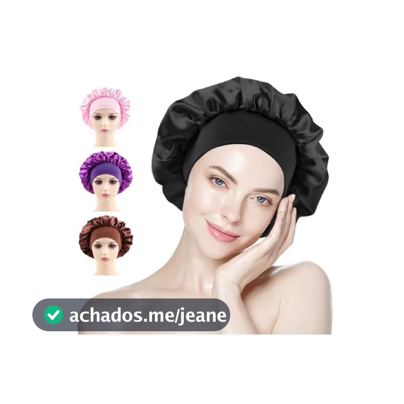 Touca de Cetim Com Faixa Larga para Dormir Cuidados com o Cabelo Ação Anti frizz