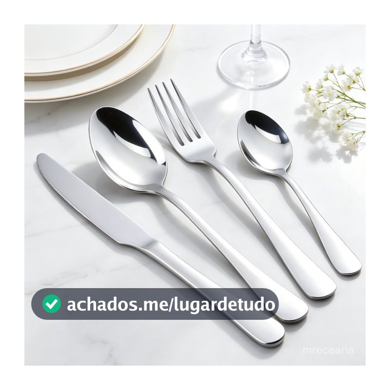 24 Pcs Garfo Faca Colher Prateado Acompanhado De Colher Pequena Prático Para Café Sobremesa E Refeições Completas