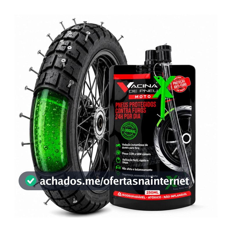 Vacina De Pneu Moto Xtire 250ml Selante Anti Furo Para Pneus Com Câmara e Sem Câmara Tubeless
