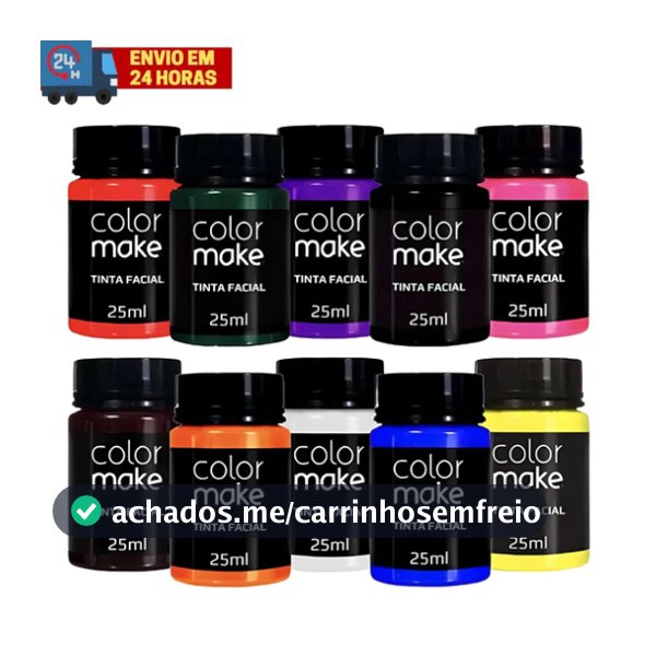 Tinta Liquida Facial ColorMake 25 ml Neon ou Cremosa Carnaval Maquiagem Cosplay Fantasias Halloween