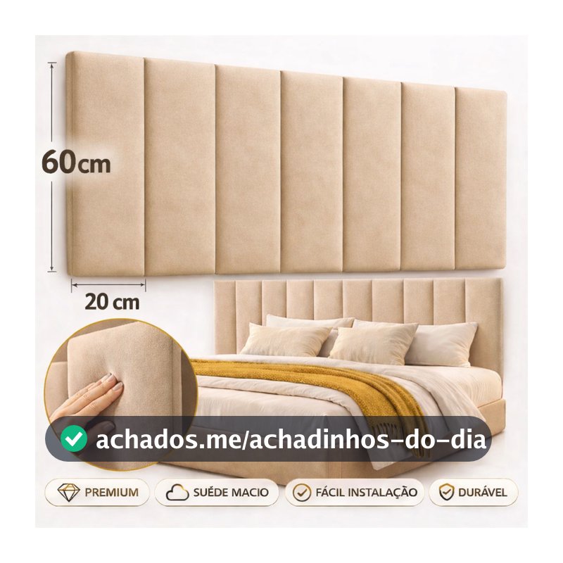 Cabeceiras de Cama Casal King Premium 60x20cm Decorativas | Opções para Solteiro Casal Queen King