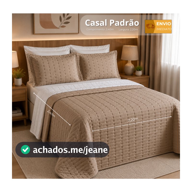 Kit Cobre Leito Casal 2,40m x 2,20m com 2 Porta-Travesseiros 200 Fios Antipilling