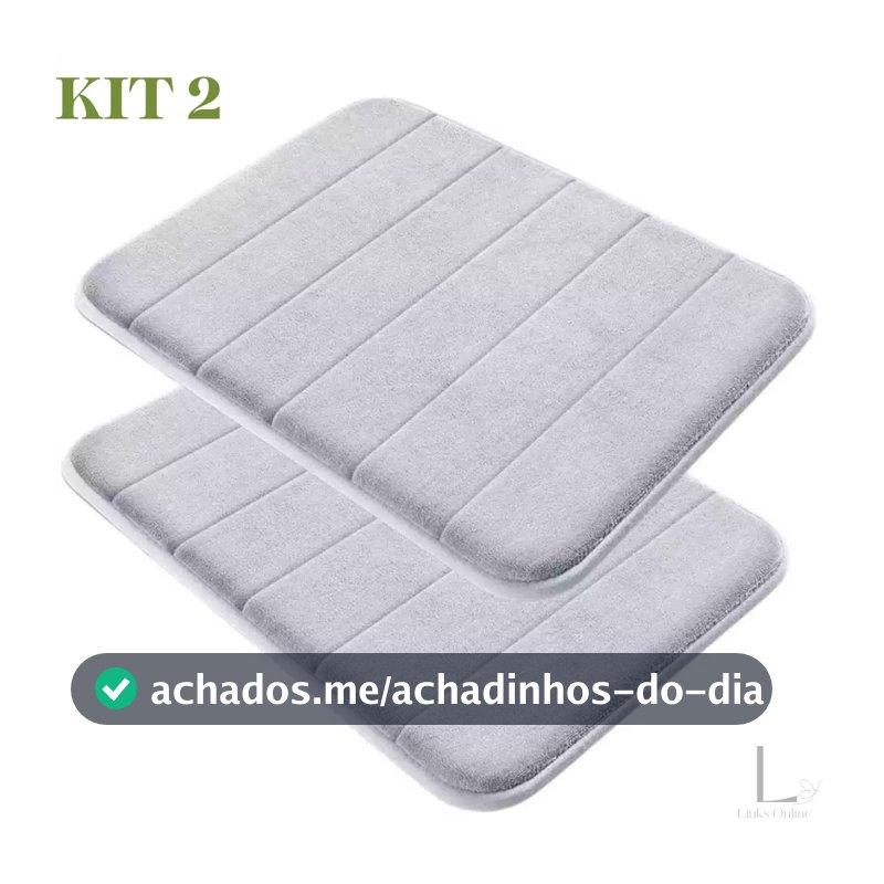 Kit 2  Tapete De Banheiro Soft Macio Secagem Rápida 60x40cm
