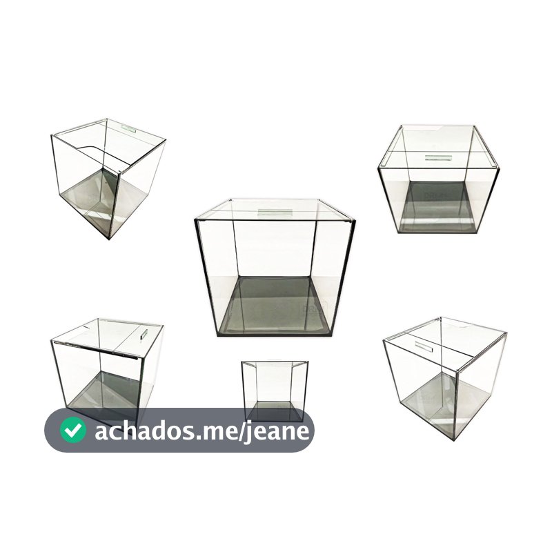 Aquário Vidro Quadrado Simples 20x20x20 6,8Lt Peixes