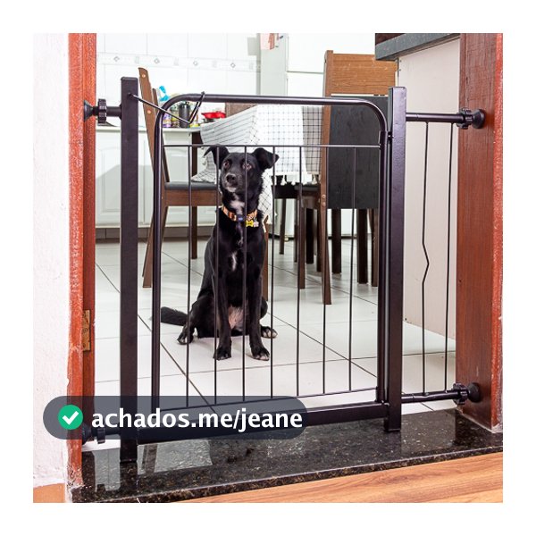 Grade De Proteção para Pet Cães Bebês e Crianças Para Portas Portão - 80cm Preto