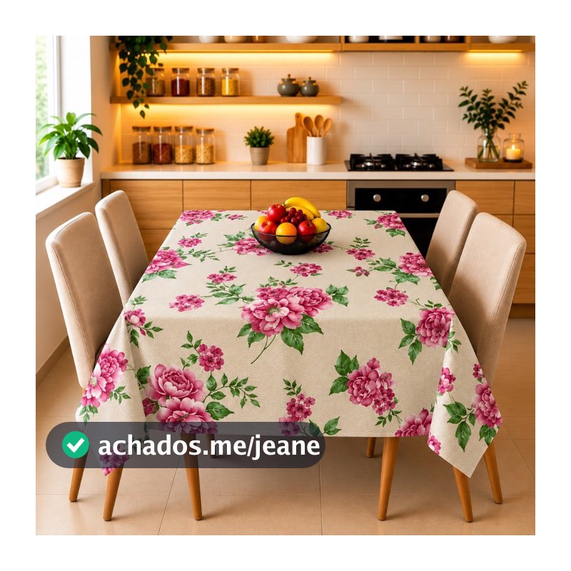 Toalha de Mesa Térmica Impermeável Decorativa - Mesa 4 e 6 Cadeiras Fácil de Limpar - PVC - Promoção