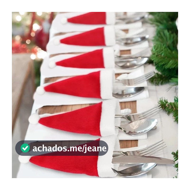 [Natal] 10 Pcs Decoração De Enfeite De Festa De/Feliz Chapéu Suporte De Talheres Bolsa/Mesa De Jantar Em Casa