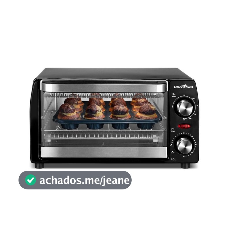 Forno Elétrico Britânia 10L Preto 2 Resistências 1050W BFE11