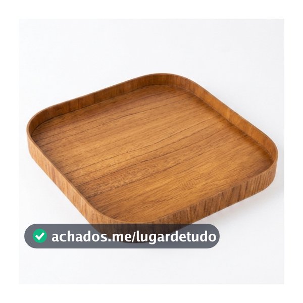 Bandeja Madeira Quadrada 30x30cm Para Organização E Decoração De Ambientes Internos