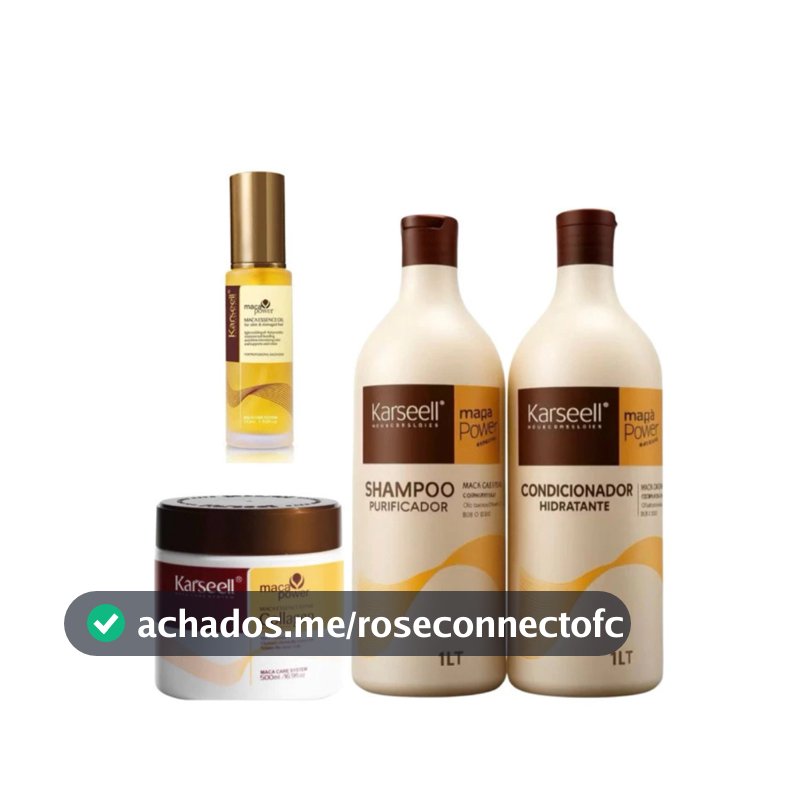 Kit Completo Maca Power karseell  Máscara 500 g + condicionador 1L + Shampoo 1L + Óleo P 50ml