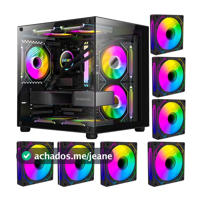 Gabinete Gamer  Aquário em Vidro Com 7 Fans RGB GB1796