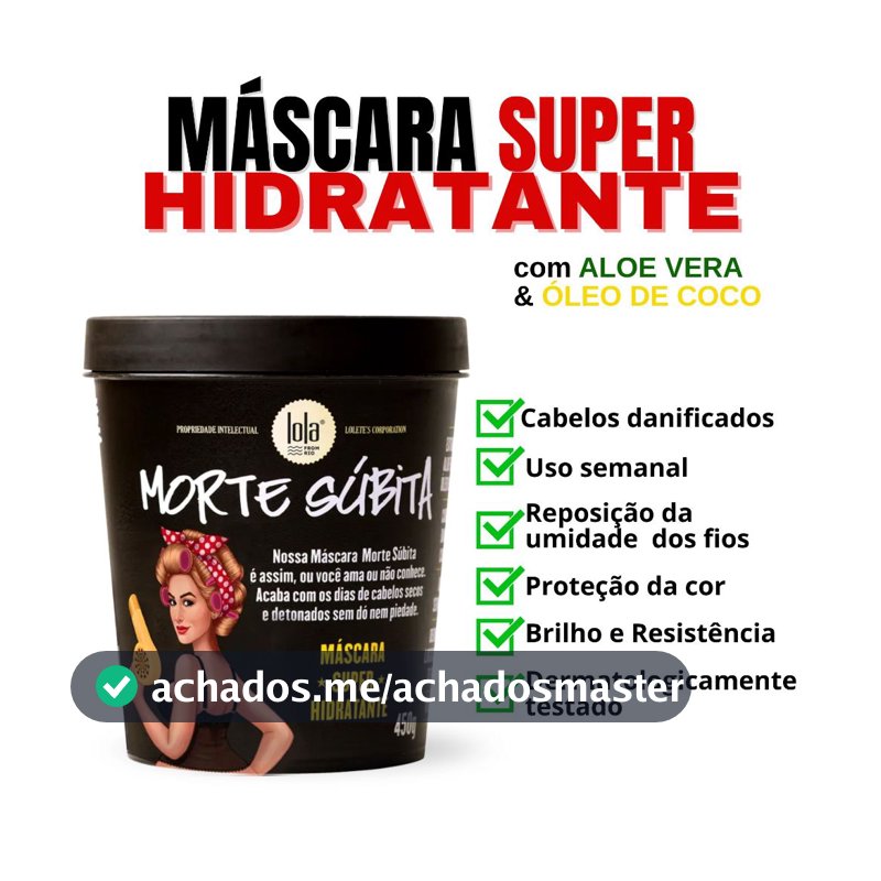 Máscara Morte Súbita Lola 450g – Recuperação Imediata | Aloe Vera e Óleo de Coco | Vegana