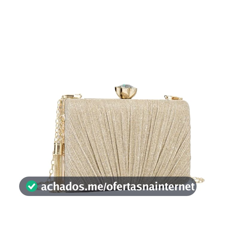 Bolsa Clutch Festa Dourada com Brilho e Alça Transversal Elegante para Casamento Festas Y1032
