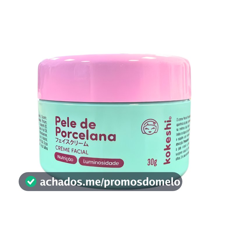 Hidratante Creme Facial Pele De Porcelana Kokeshi 30g Milagre do Arroz