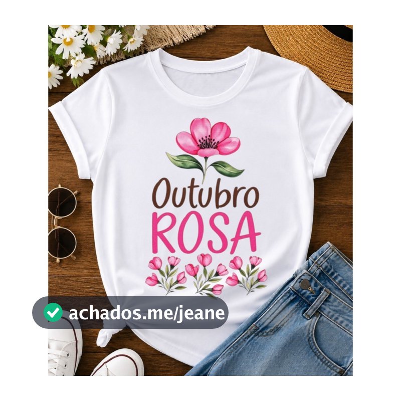 T-Shirt Camiseta Feminina Tshirt  Estampada Outubro Rosa Camisa 100% Algodão Envio Imediato