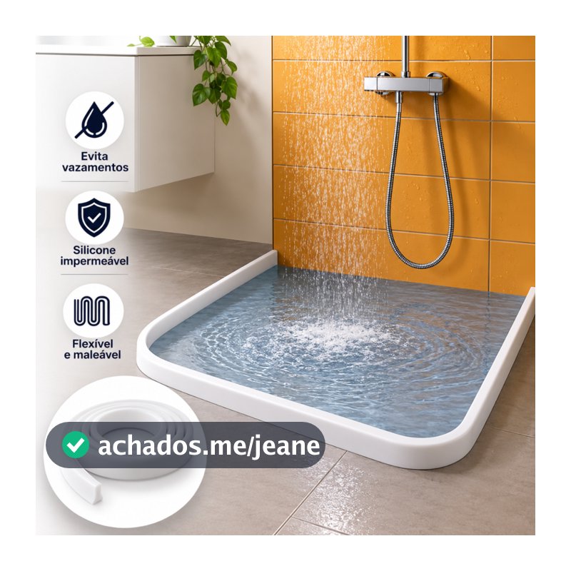 Barreira de Agua Retenção em Silicone Vedação Area Molhada Banheiro Box Lavanderia dupla face
