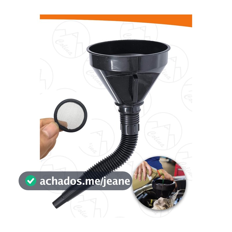 Funil Troca Óleo Moto Com Filtro Sanfonado 1 a 5 Unds Plástico Diesel Gasolina Kolling Sell