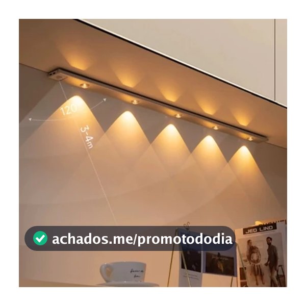 Luminária LED para Armário - Ultra Fina, Sem Fio e Magnética (3 Cores, Sensor de Presença)-F9