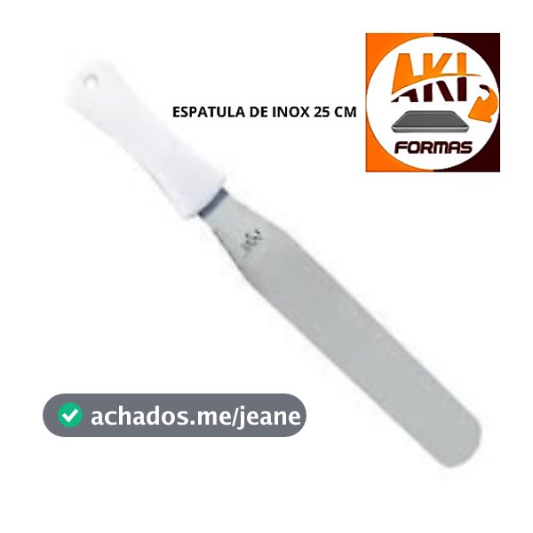 ESPATULA DE INOX CABO BRANCO 25 CM COM NOTA FISCAL