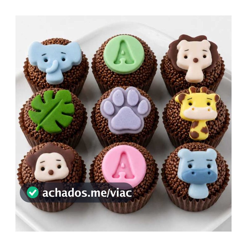 30 Confeitos Comestíveis - FLORESTA/SAFARI - Apliques de açúcar 100% comestíveis - KIT FLORESTA