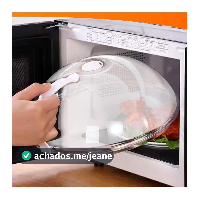 Tampa De Microondas Para Alimentos Com Válvula e Alça De Plastico 9x25,5cm Diâmetro