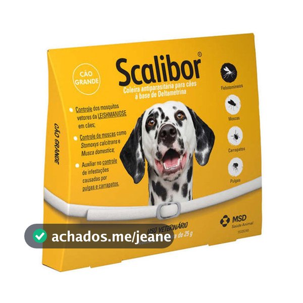 Coleira Scalibor Antipulgas e Carrapatos para Cães de Porte Grande – 65cm – Proteção contra Leishmaniose