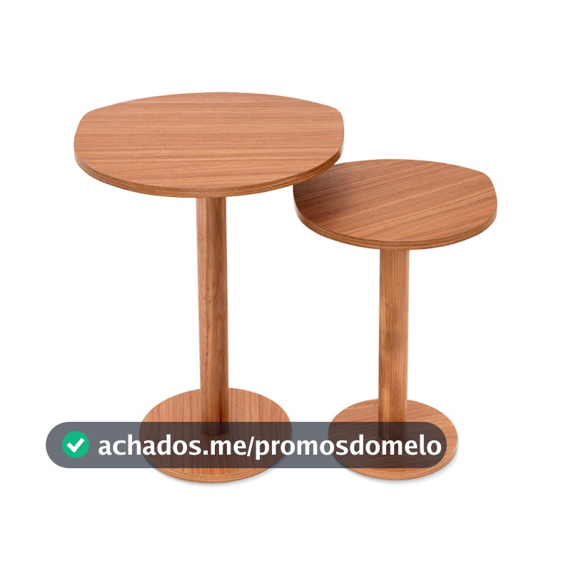 Kit 2 Mesa Lateral Orgânica de Canto Design Haste Mel Monopé de Apoio VC Decoração - Viva Casa