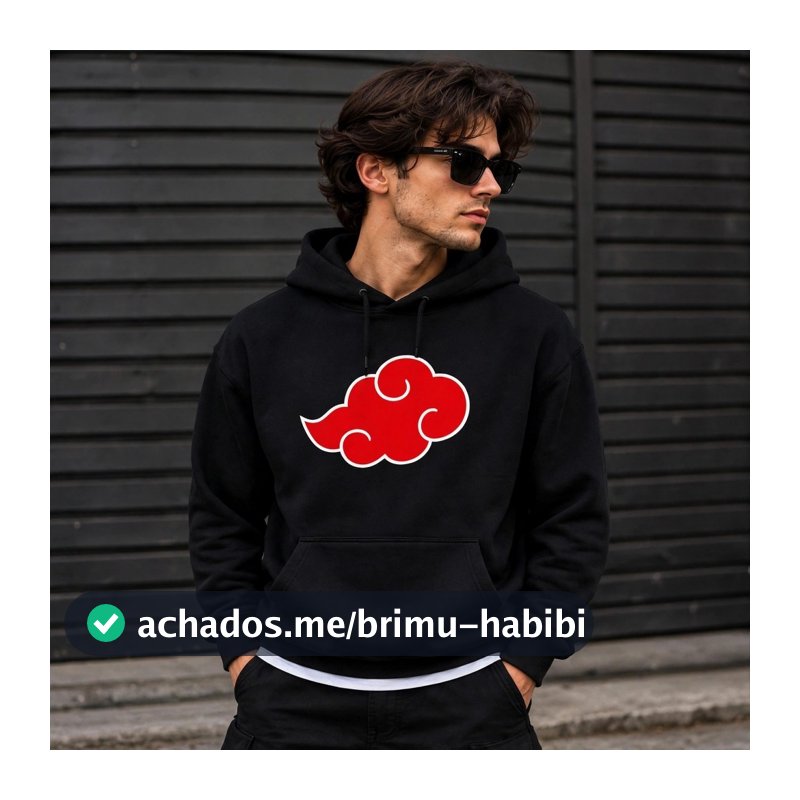Blusa de frio casaco moletom Akatsuki Nuvem  vilas renegadas  Canguru Capuz E Bolso Casual Diario Para o Frio